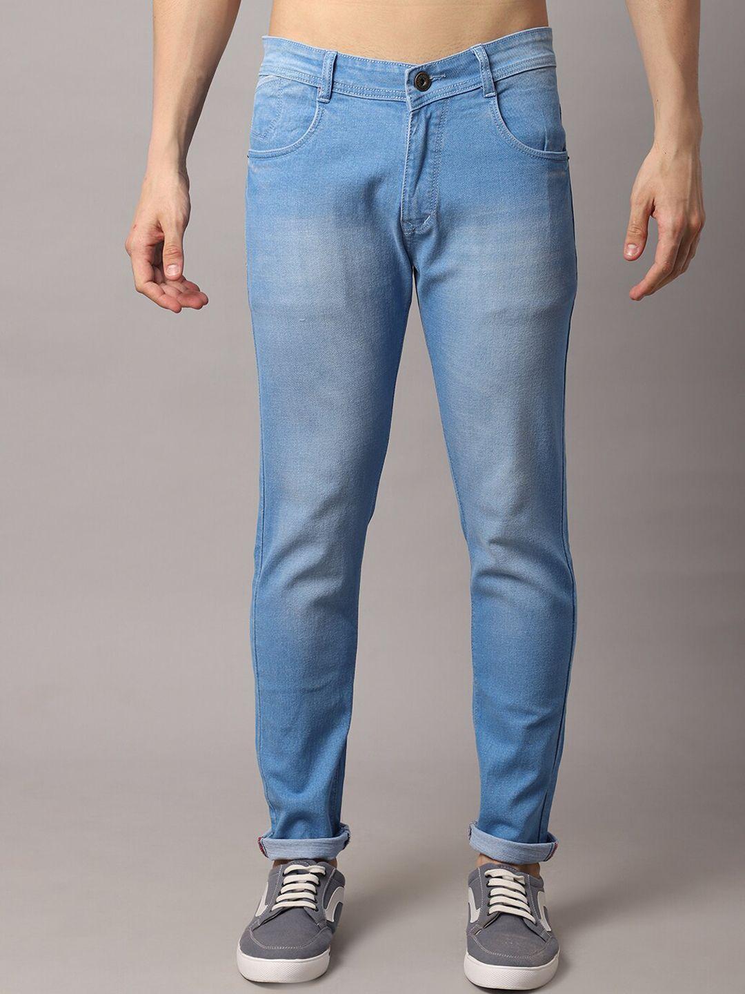 rodamo men blue slim fit light fade stretchable jeans