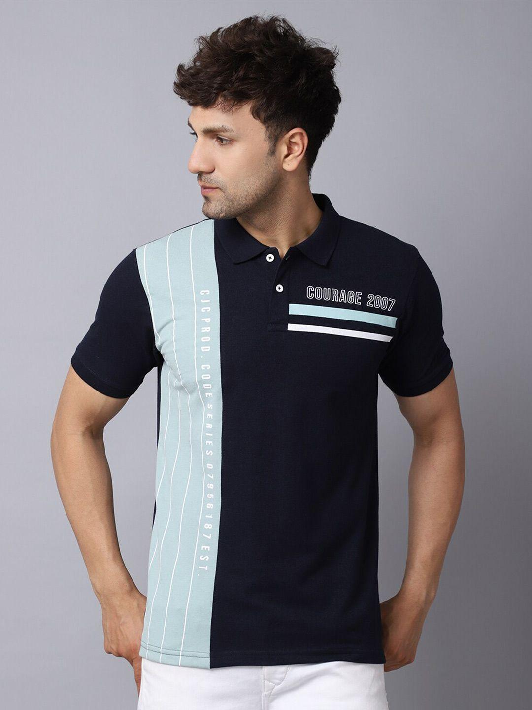 rodamo men multicoloured striped polo collar slim fit t-shirt