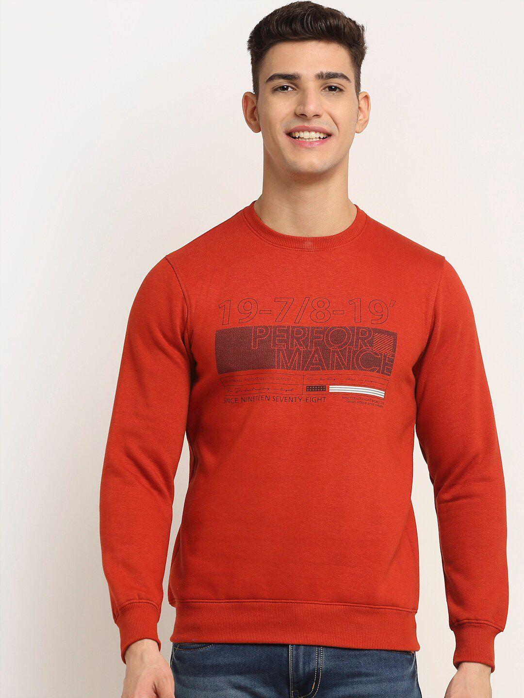 rodamo men rust printed sweatshirt