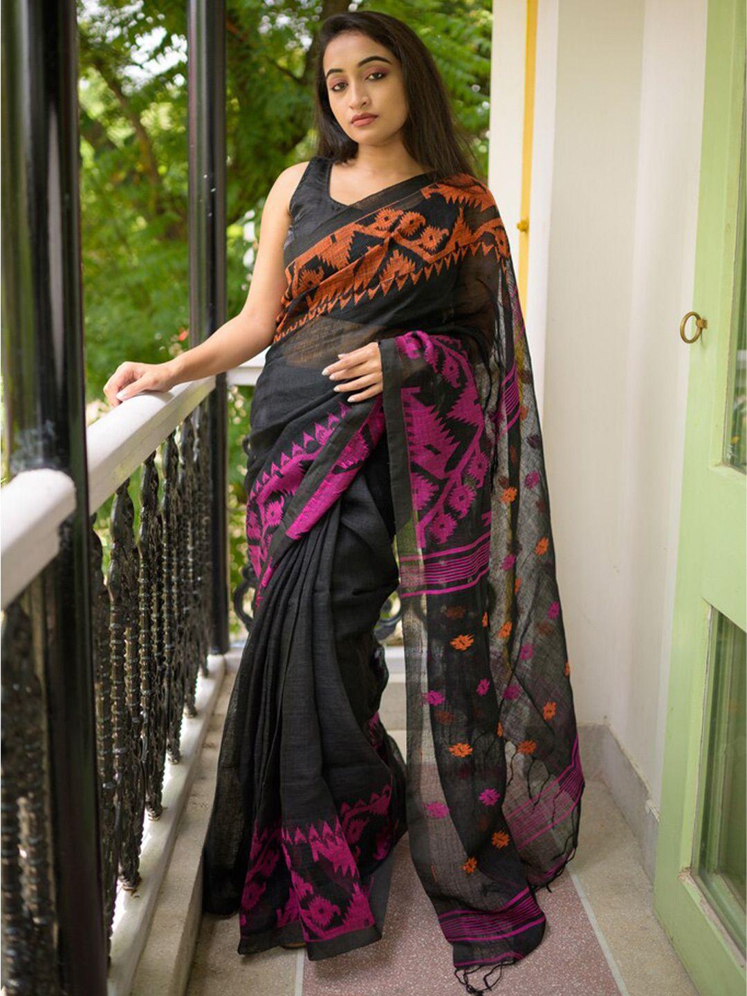 roddur pure linen saree