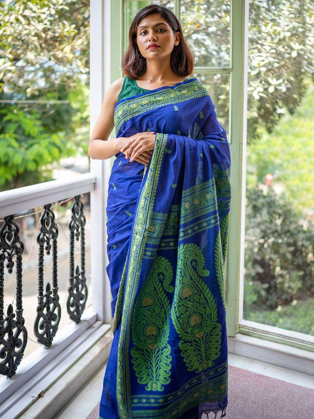 roddur woven design zari pure cotton saree