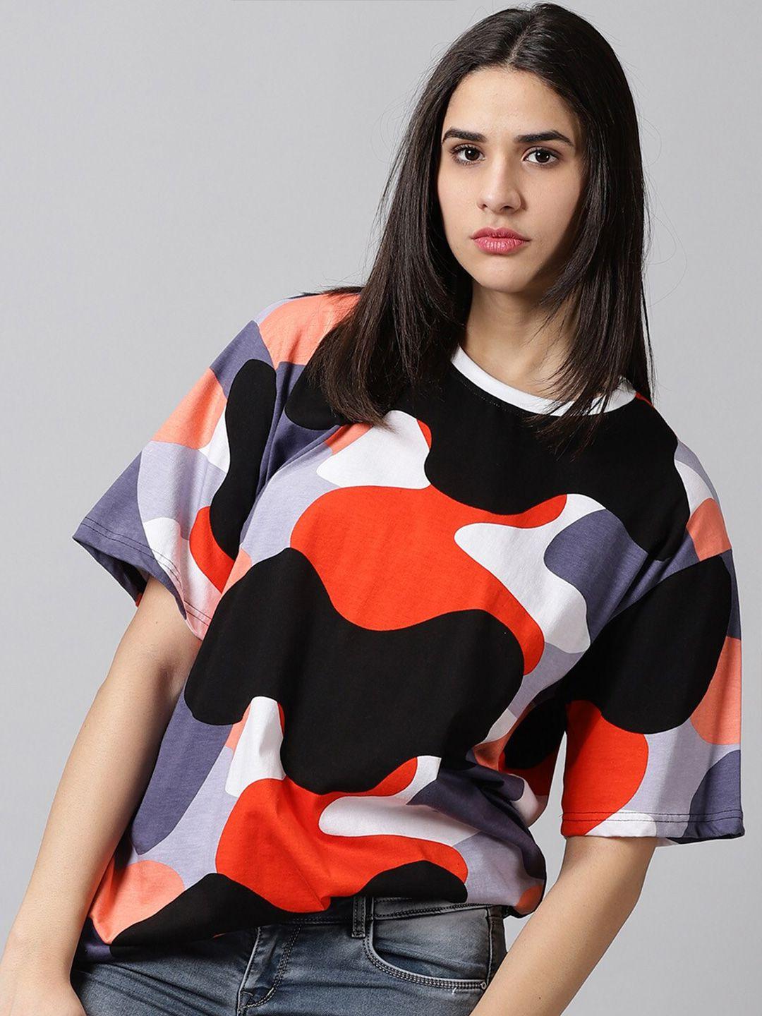 rodzen abstract printed oversized cotton t-shirt