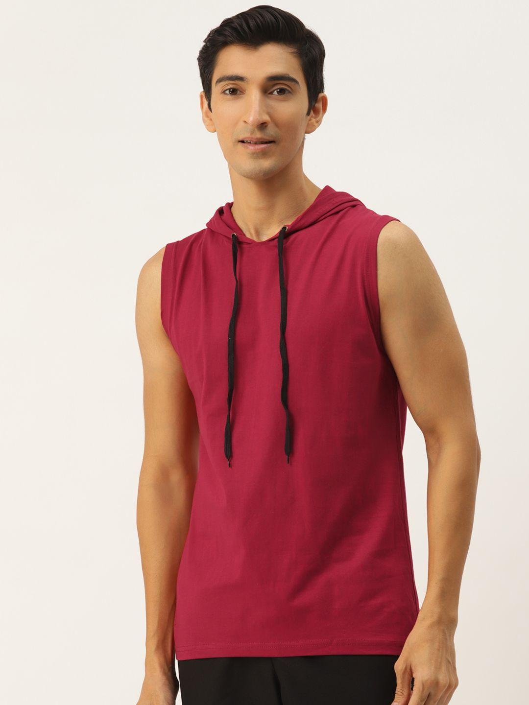 rodzen men maroon slim fit t-shirt