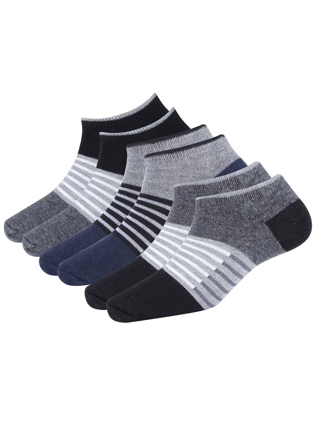 rodzen men pack of 3 striped ankle-length socks