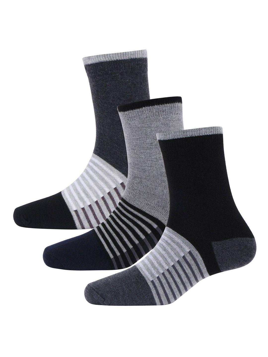 rodzen men pack of 3 striped cotton above ankle-length socks