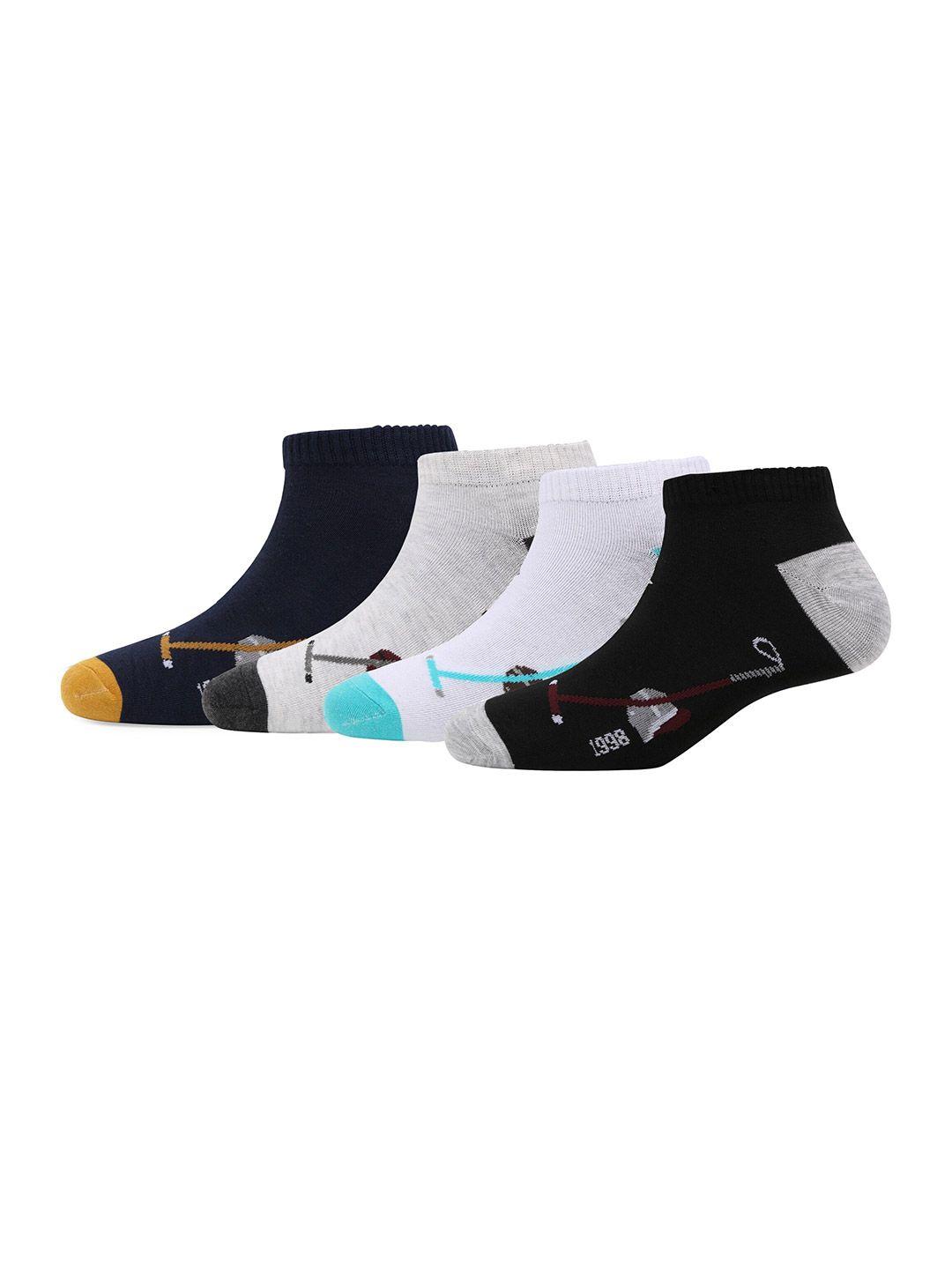 rodzen men pack of 4 patterned ankle-length socks