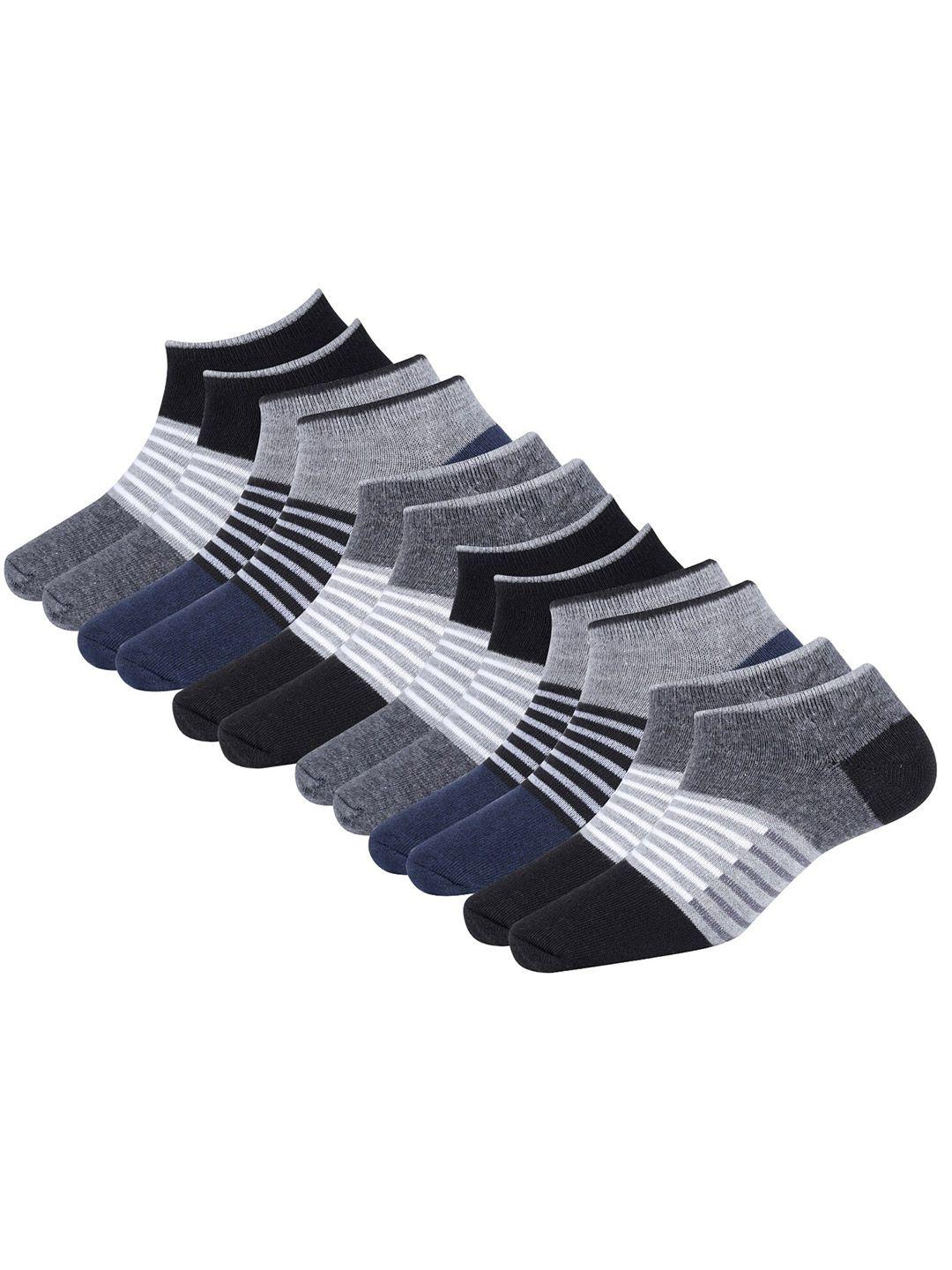 rodzen men pack of 6 striped ankle-length socks