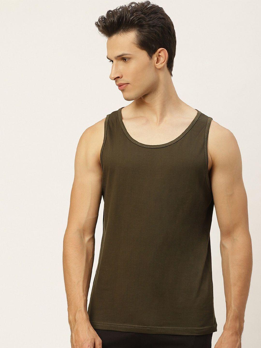 rodzen men round neck sleeveless pure cotton t-shirt