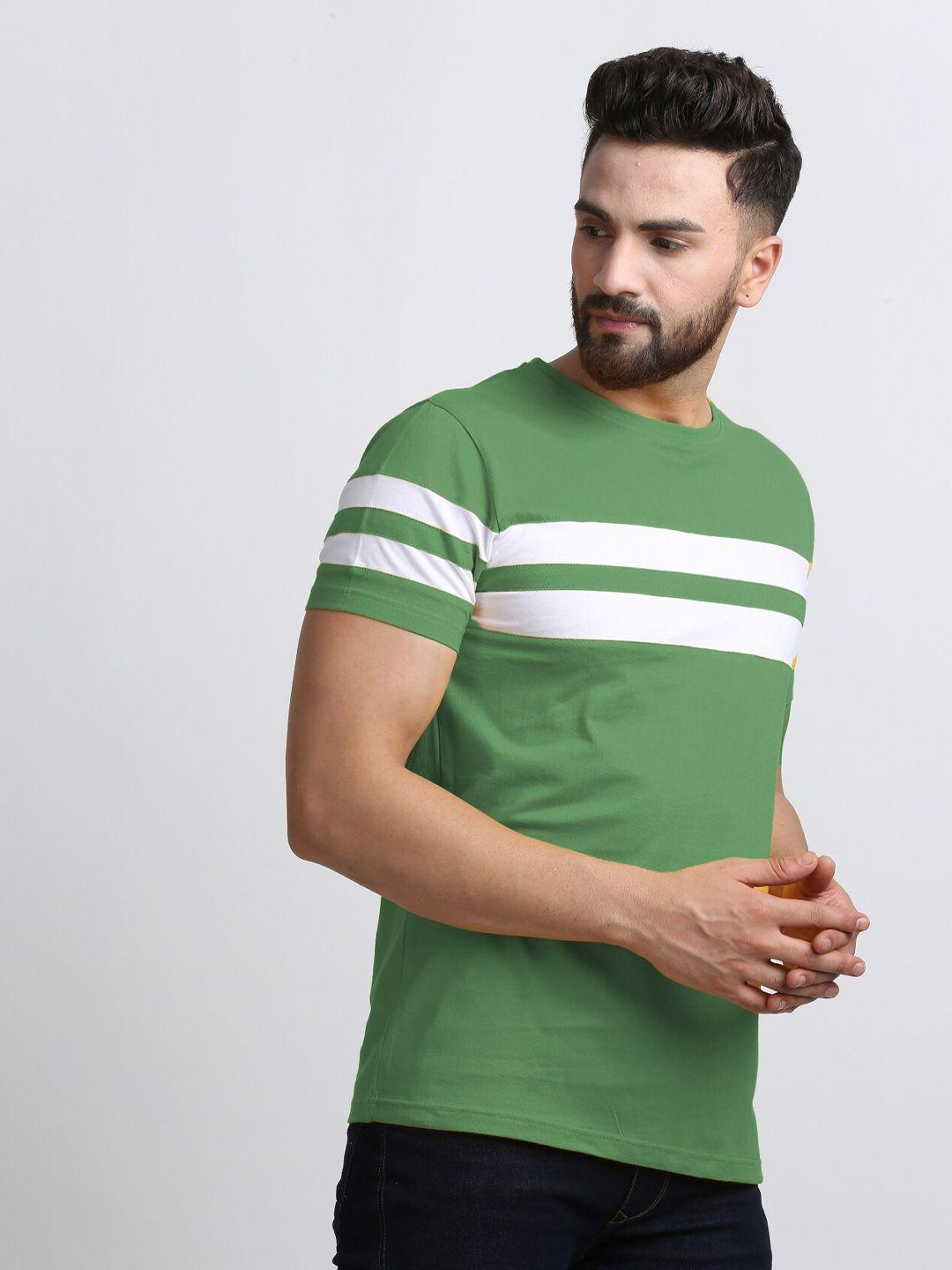 rodzen men striped pure cotton t-shirt