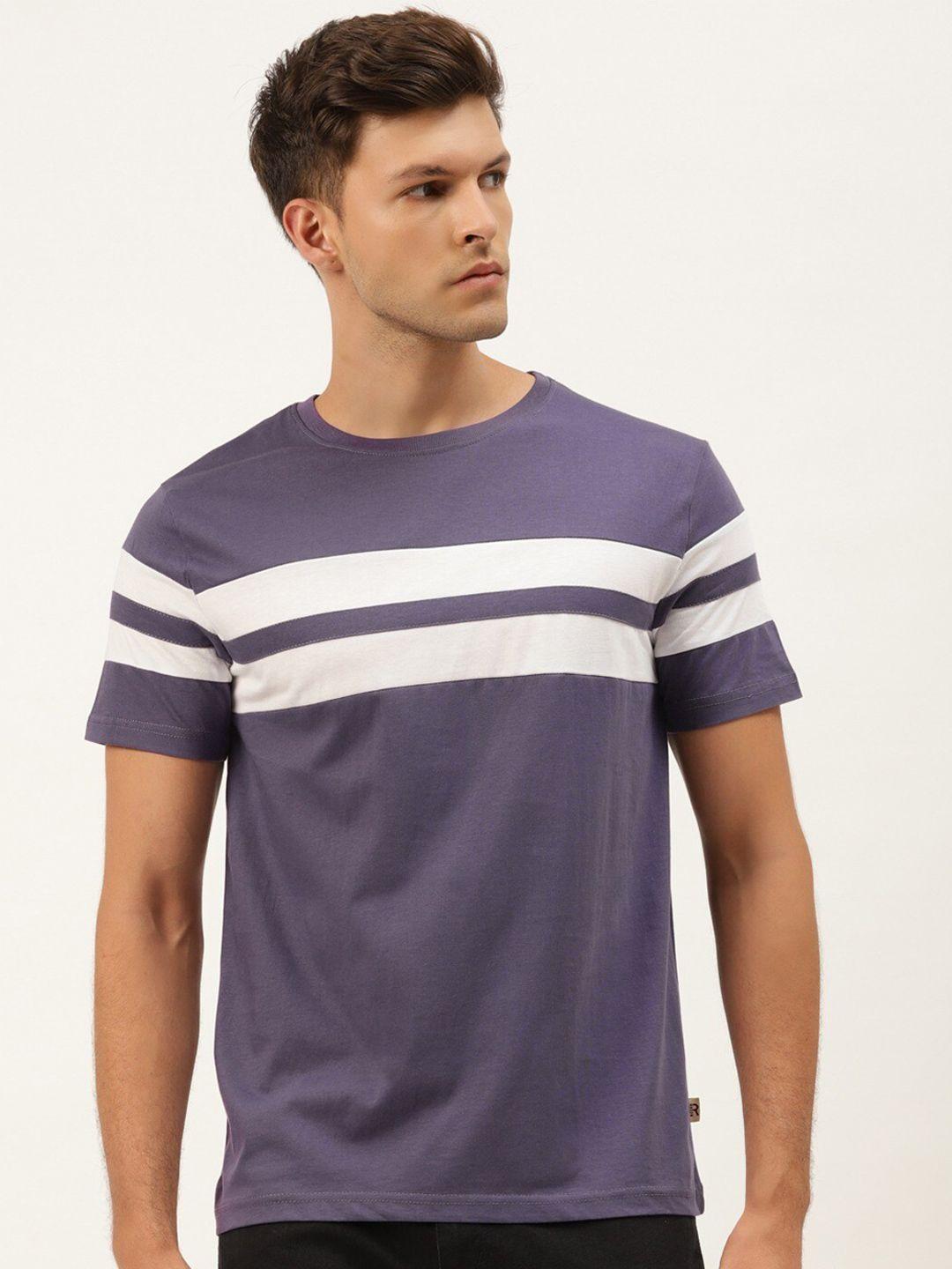 rodzen men striped pure cotton t-shirt