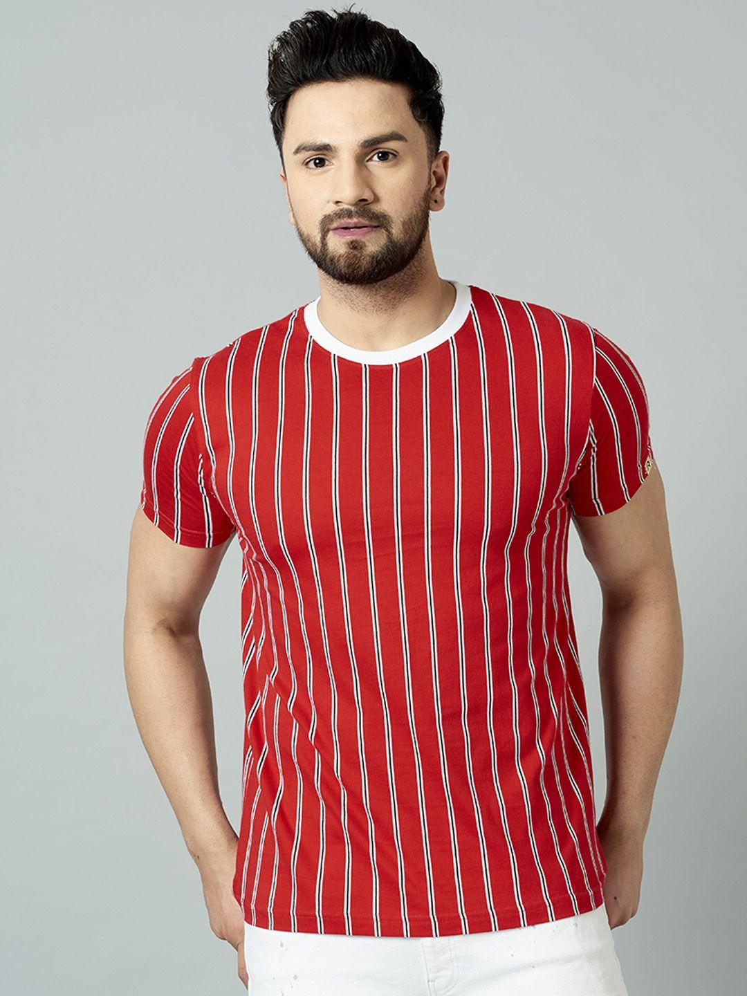 rodzen men striped pure cotton t-shirt