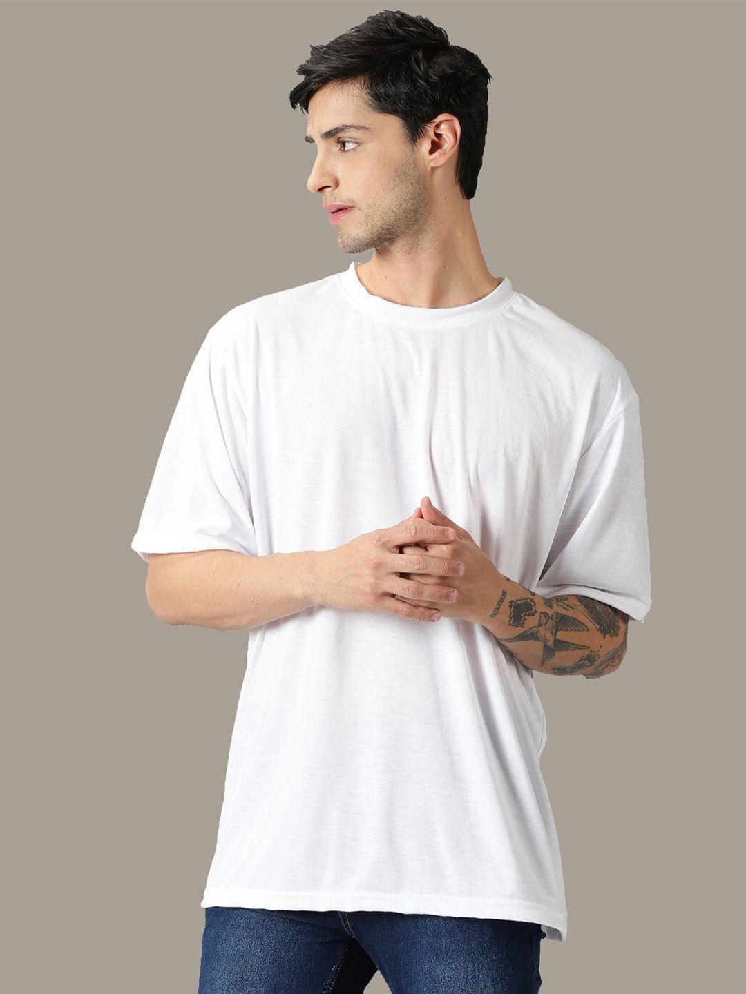 rodzen men white drop-shoulder sleeves pockets t-shirt