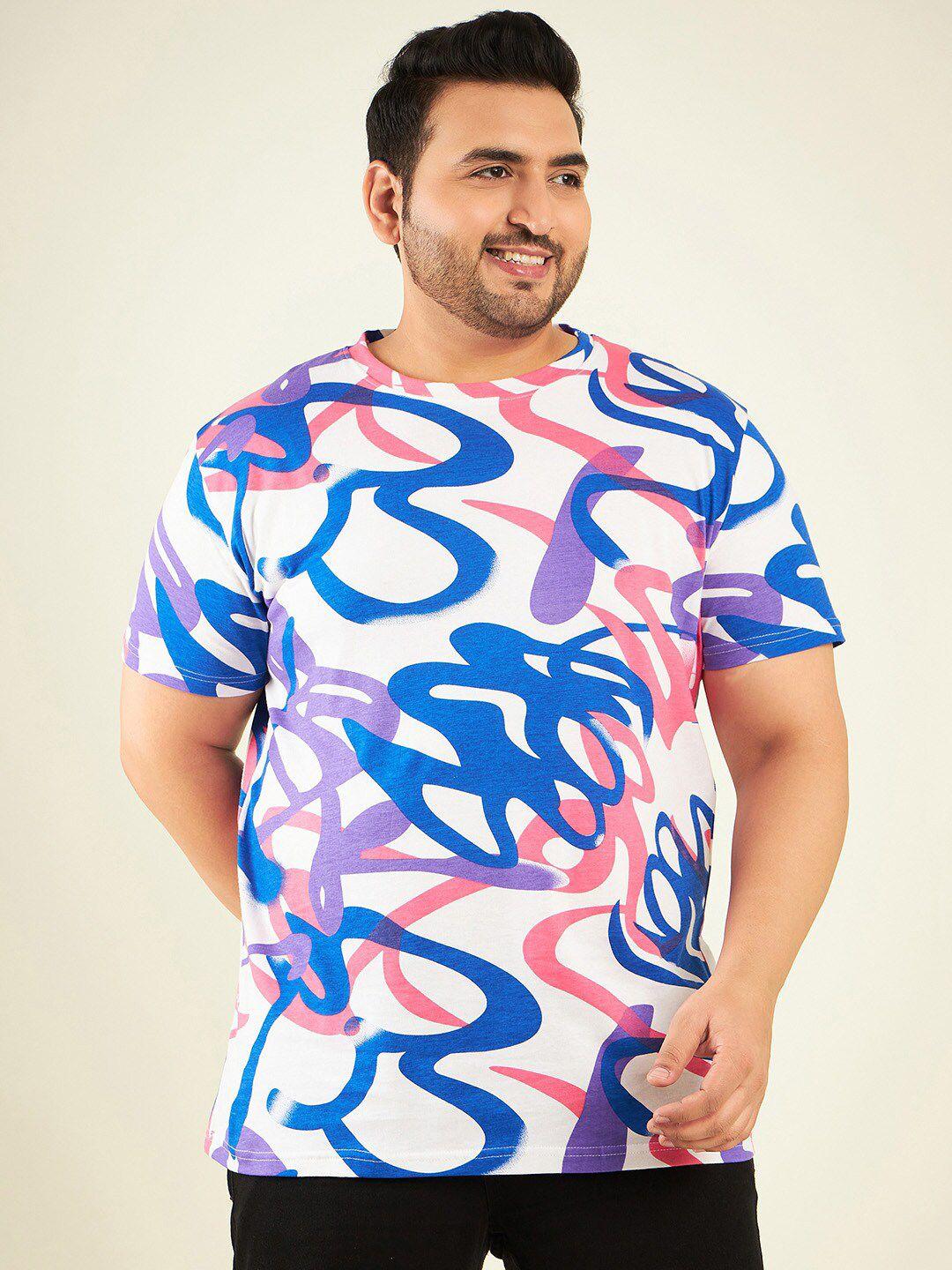 rodzen plus size abstract printed cotton t-shirt