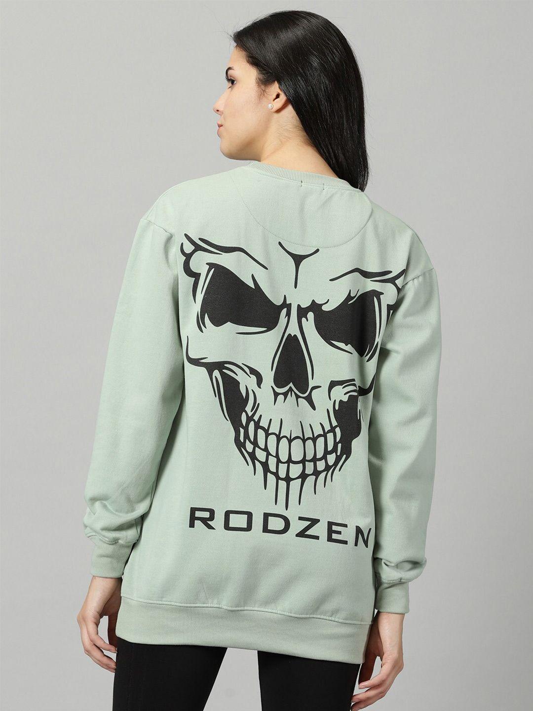 rodzen printed fleece pullover sweatshirt