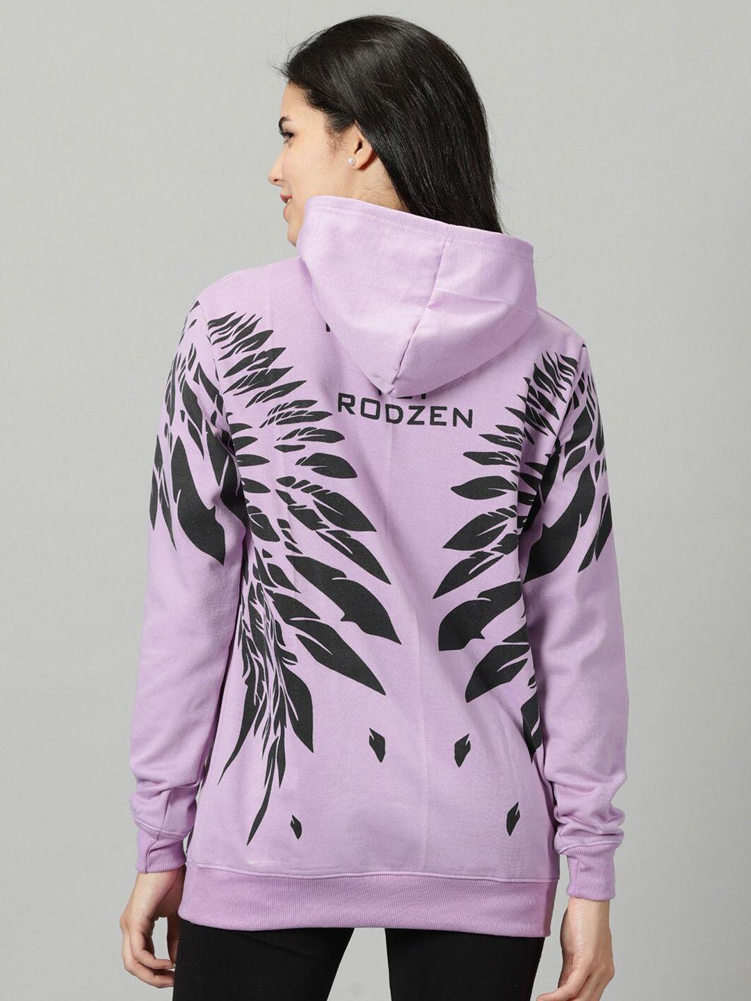 rodzen printed hooded fleece pullover sweatshirt