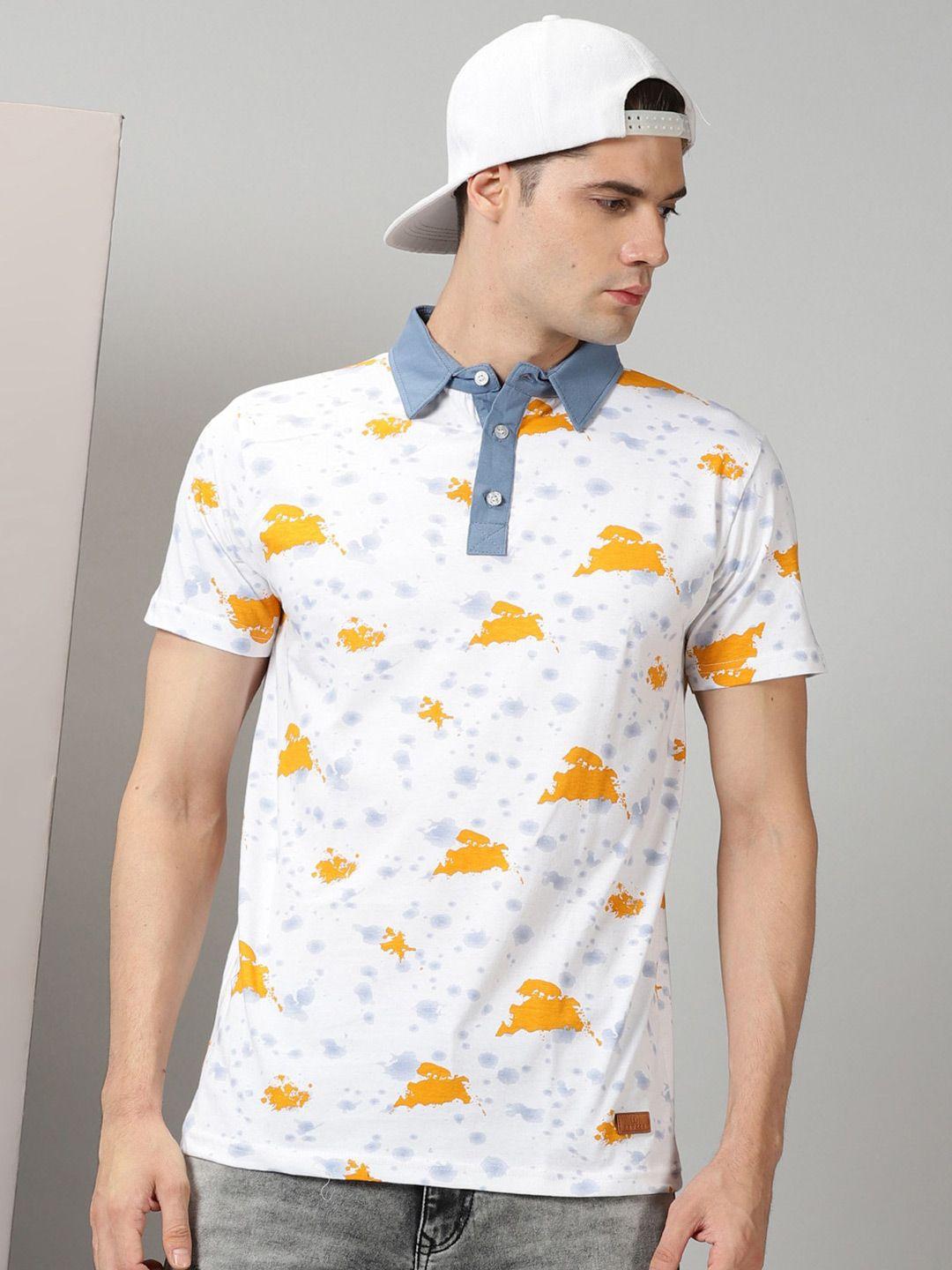 rodzen printed polo collar cotton t-shirt