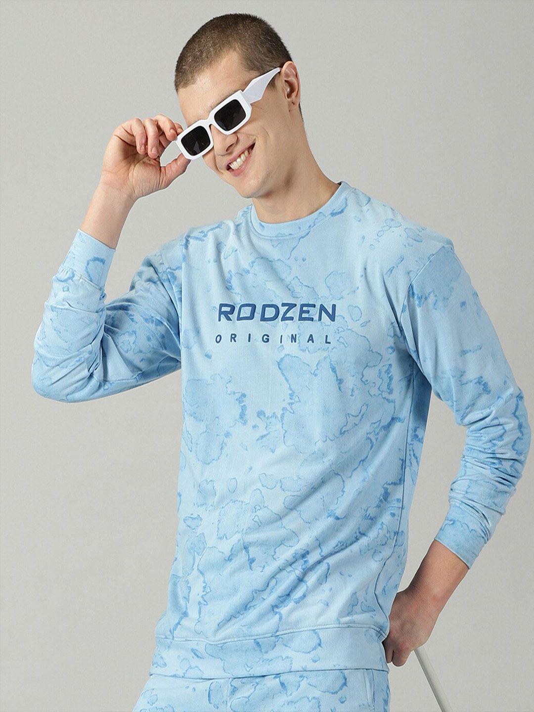 rodzen typography printed long sleeve fleece pullover sweatshirt