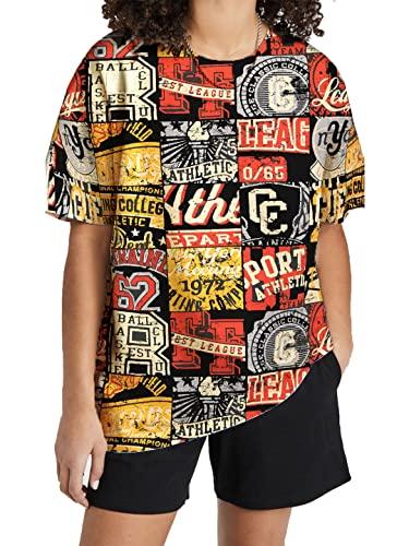 rodzen women's loose fit oversized t-shirt (rz01womenmultiprint-xl_multicolored_xl)