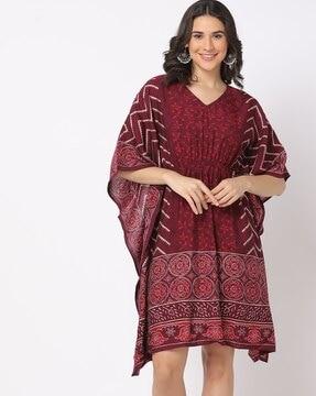 rogan print kaftan dress