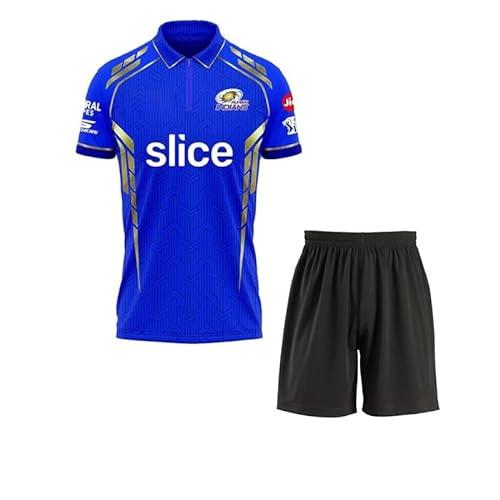 rohit sharma 45 mumbai tshirt with black shorts 2023-2024 new for (kids & men)(7-8years)