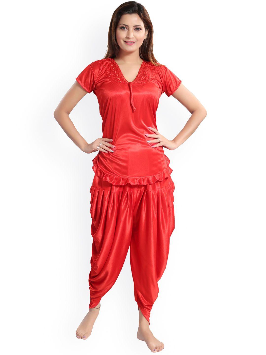 romaisa women red night suit