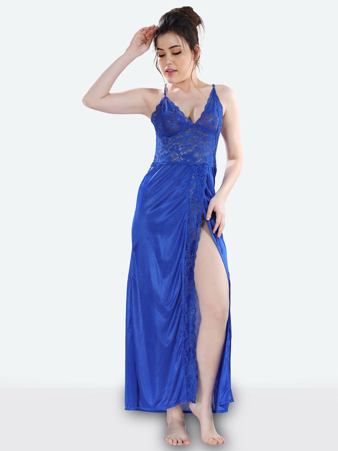 romaisa blue maxi nightdress