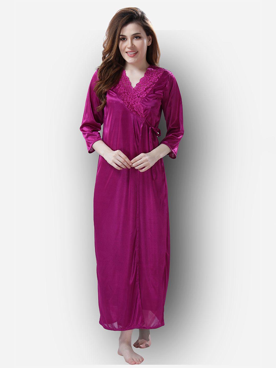 romaisa magenta maxi nightdress