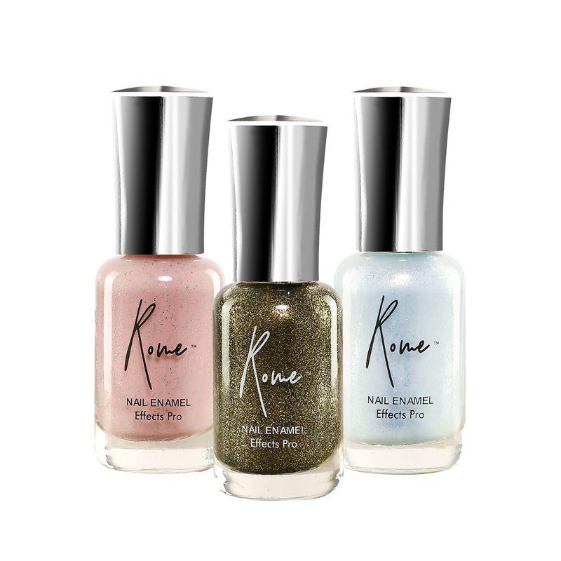 rome effects pro nail enamel set of 3 (dessert rose+ hawaii ocean+ champagne)