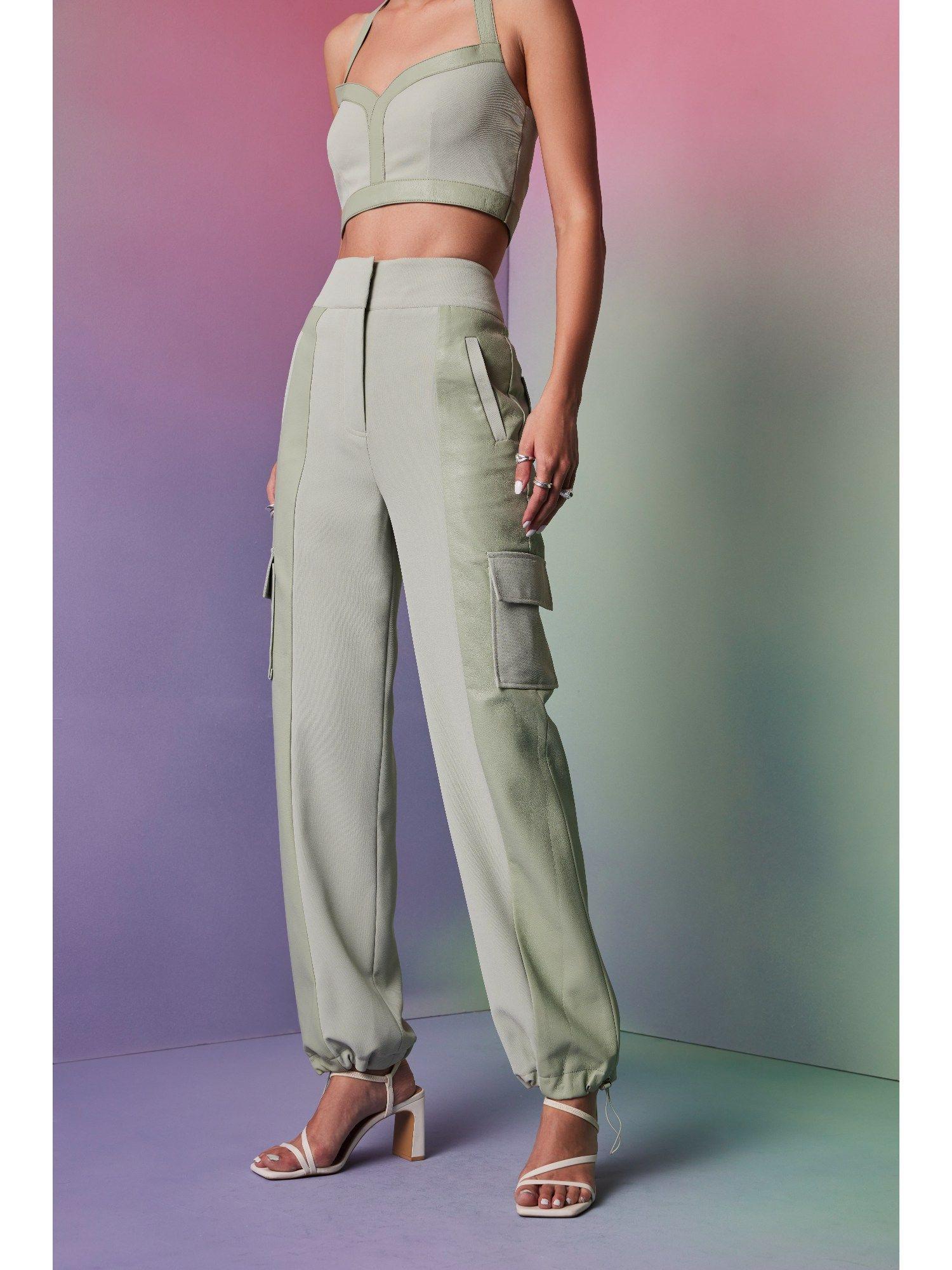 rome green solid pant