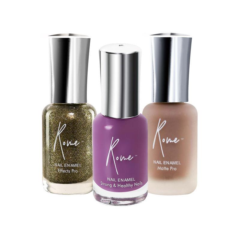 rome nail enamel set of 3 (violet crush+ champagne+ walnut)