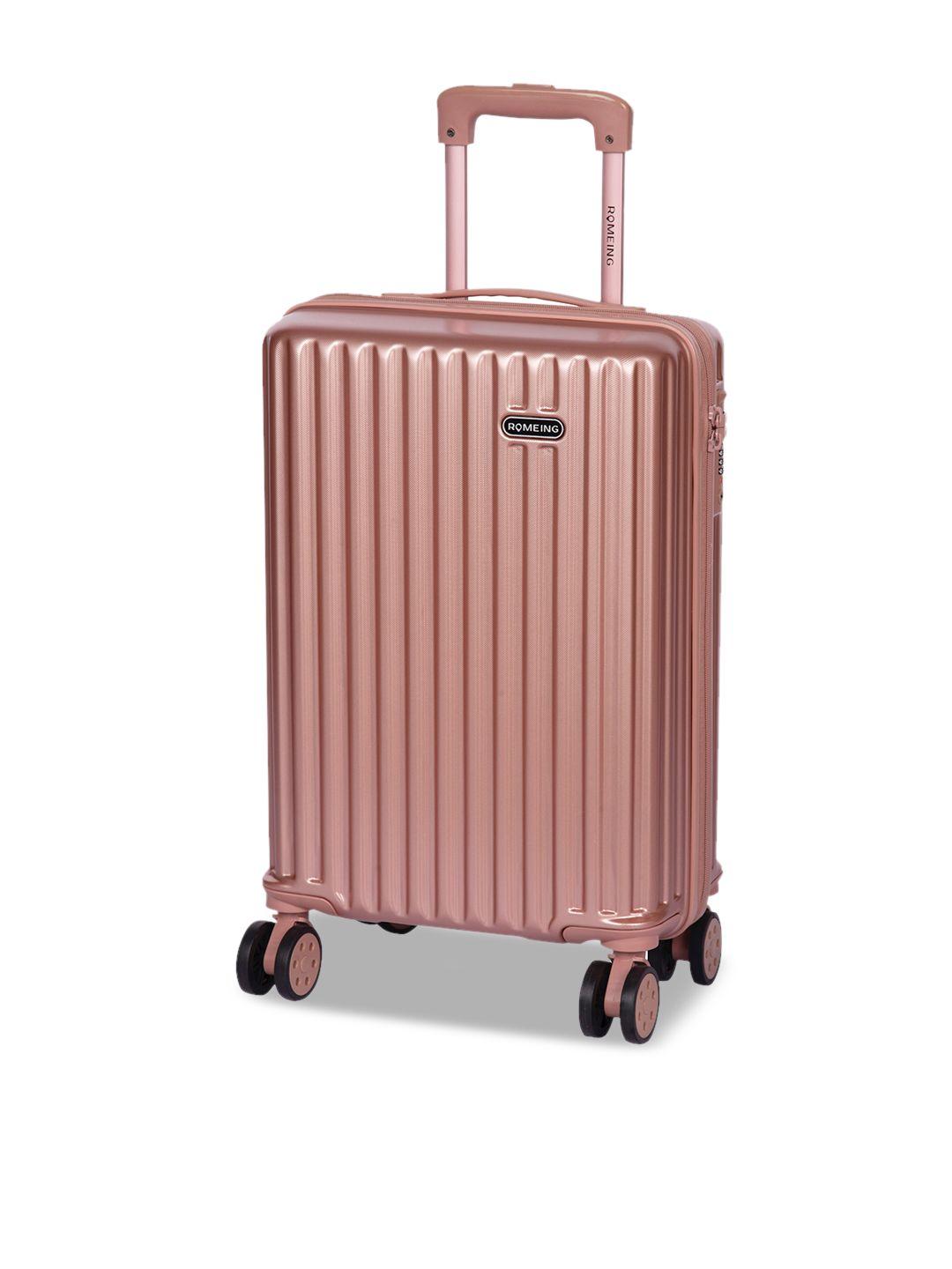romeing genoa rose gold-toned polycarbonate hard sided cabin trolley suitcase