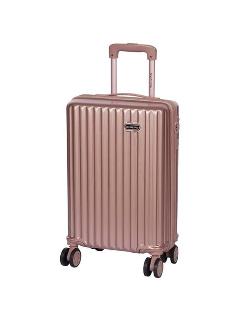 romeing genoa rose gold polycarbonate hard cabin trolley - 55 cm
