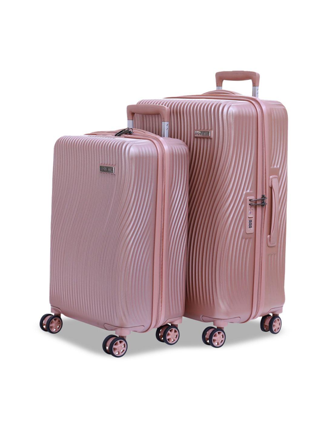 romeing milano set of 2 textured hard-sided trolley suitcase