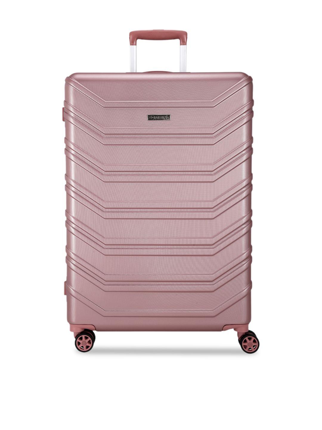 romeing monopoli rose gold-colored textured polycarbonate large trolley bag