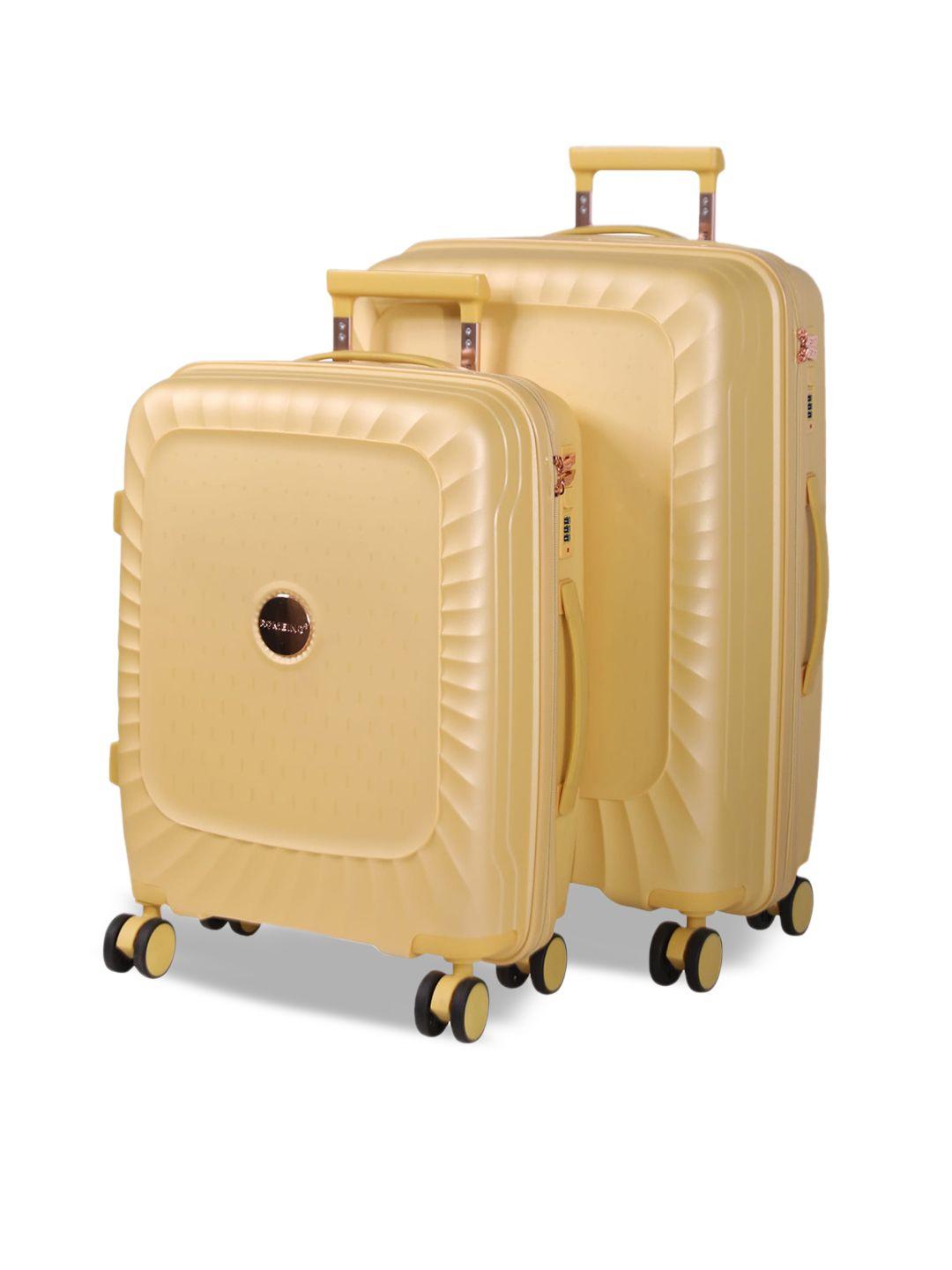 romeing sicily set of 2 textured hard-sided trolley suitcase