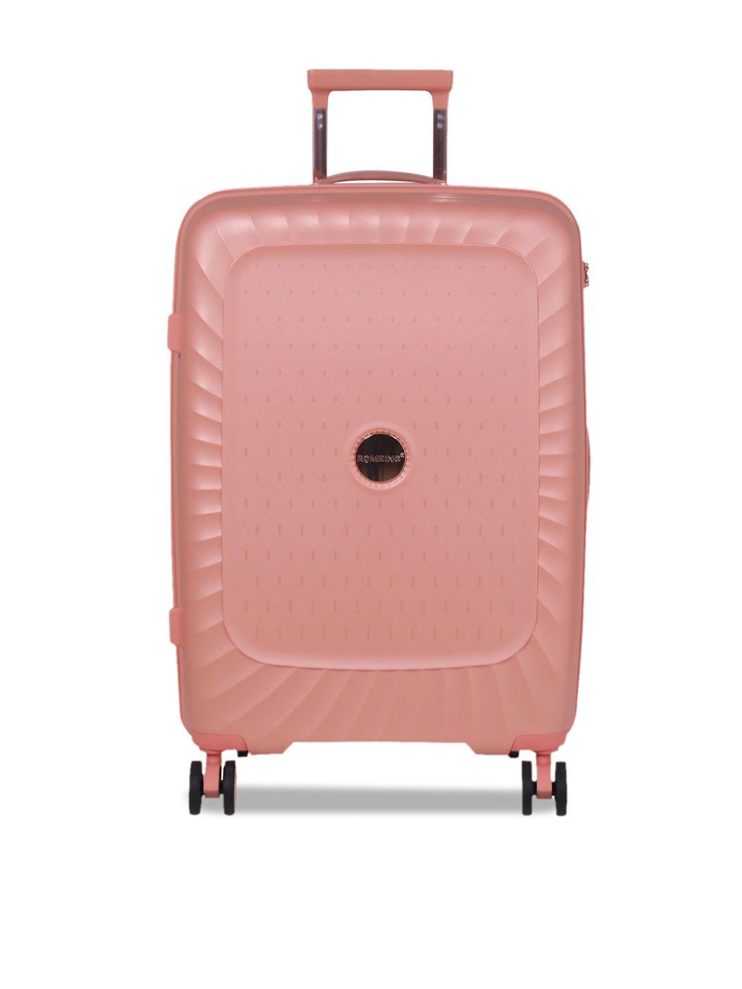 romeing textured medium suitcase trolley bag