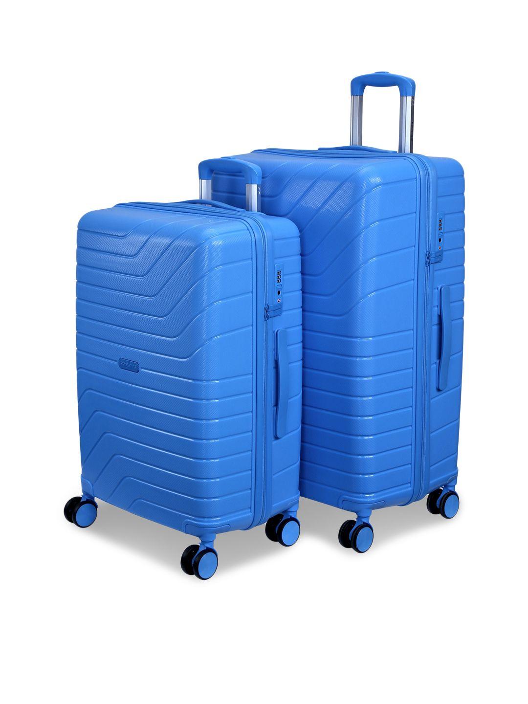 romeing tuscany blue set of 2 polypropylene trolley suitcase