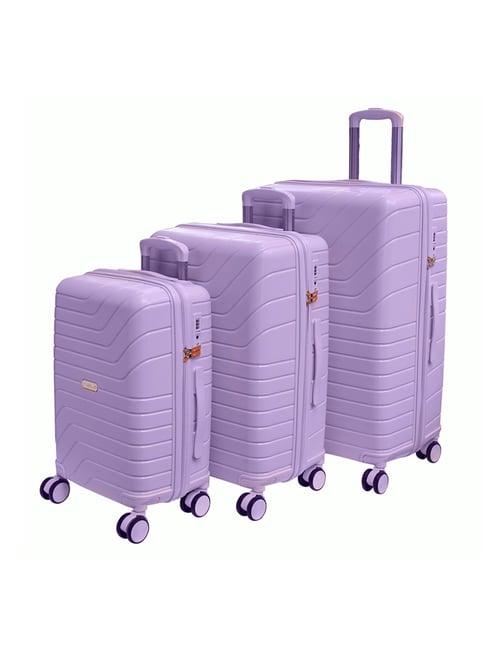 romeing tuscany purple textured hard case large trolley bag set of 3 - 57, 67 & 75 cms