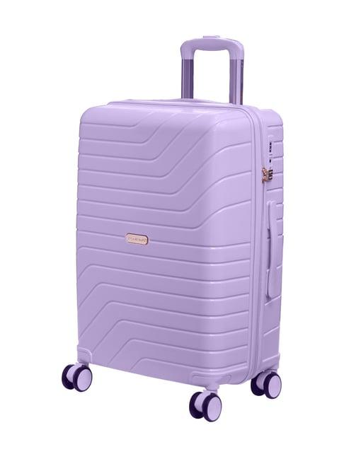 romeing tuscany purple textured hard case medium trolley bag - 67 cms