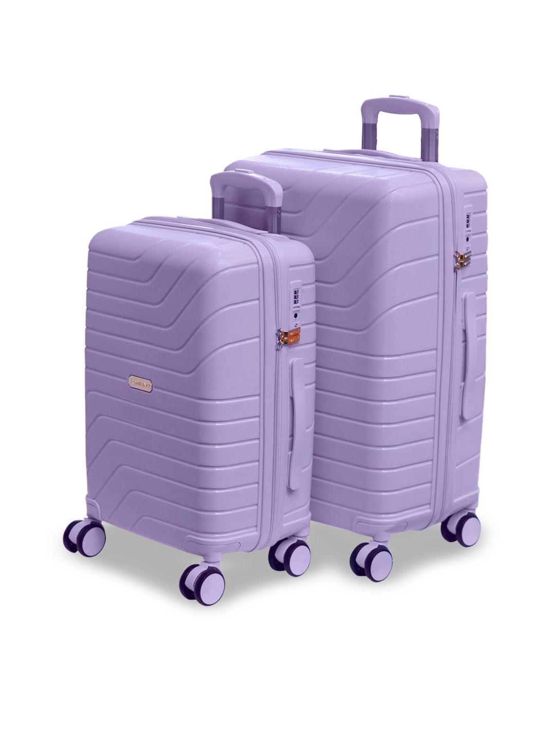 romeing tuscany set of 2 tuscany textured hard-sided trolley suitcases