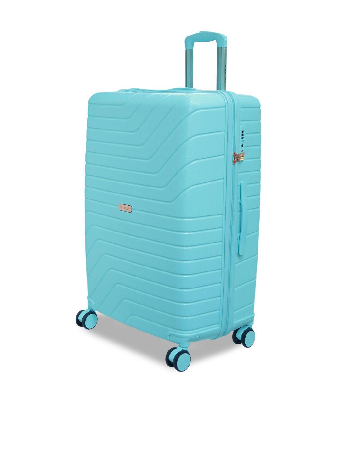 romeing tuscany turquoise blue hard side large trolley suitcase