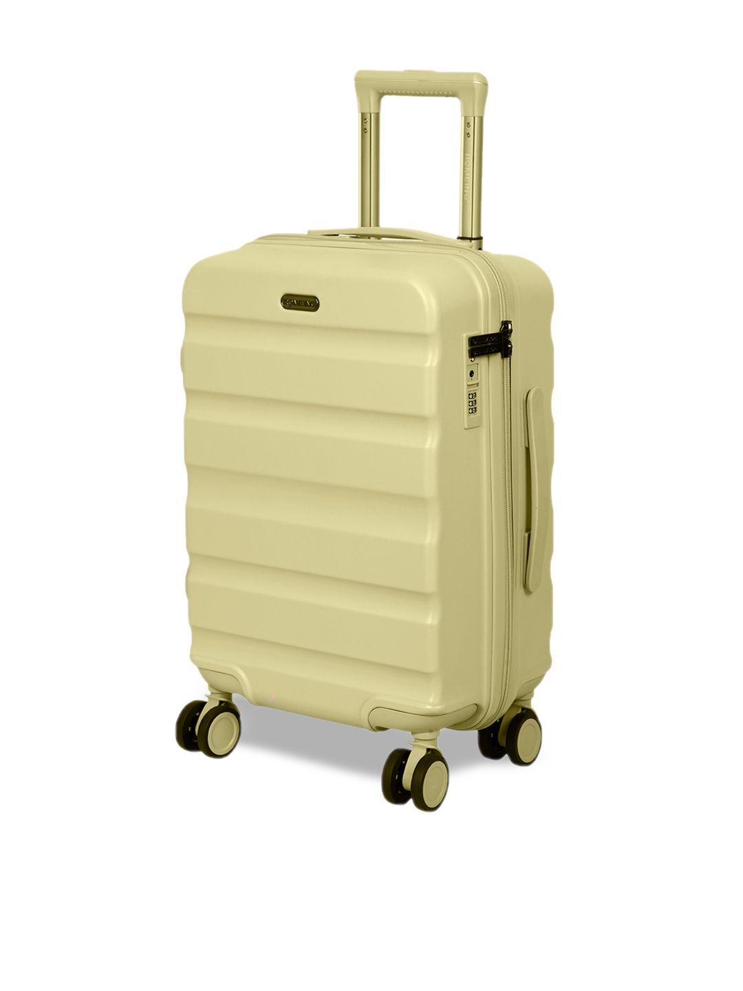 romeing venice yellow textured hard-sided polycarbonate cabin trolley suitcase