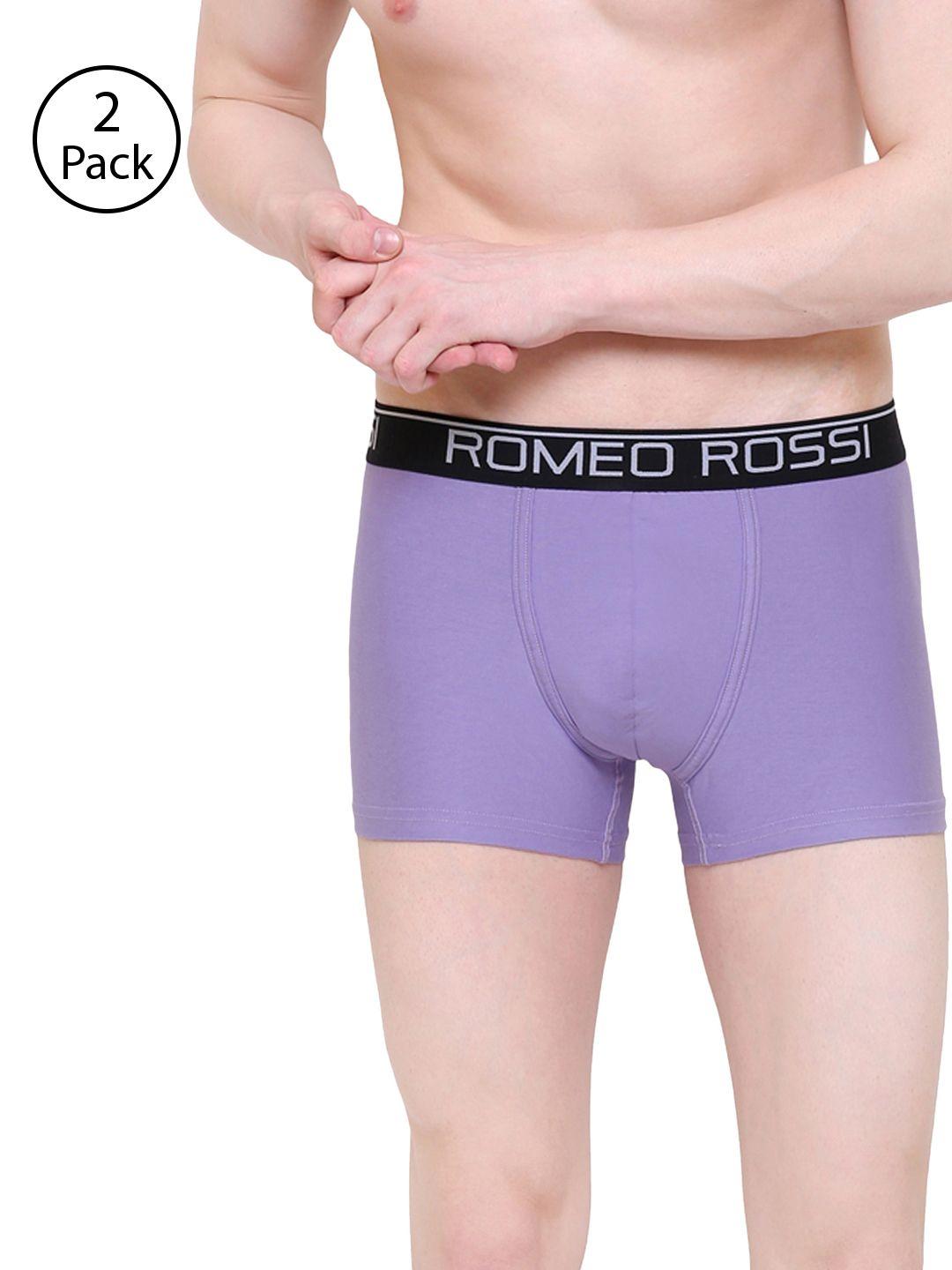 romeo rossi men pack of 2 violet solid trunks cltp-2004-vl-2