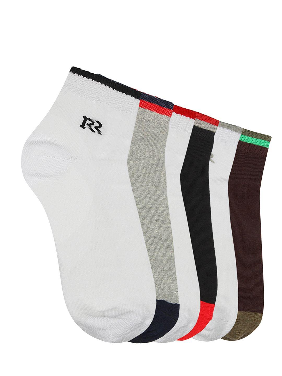 romeo rossi unisex pack of 6 assorted ankle-length socks