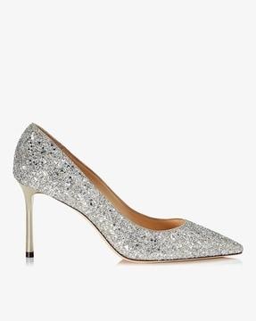 romy 85 coarse glitter fabric pumps