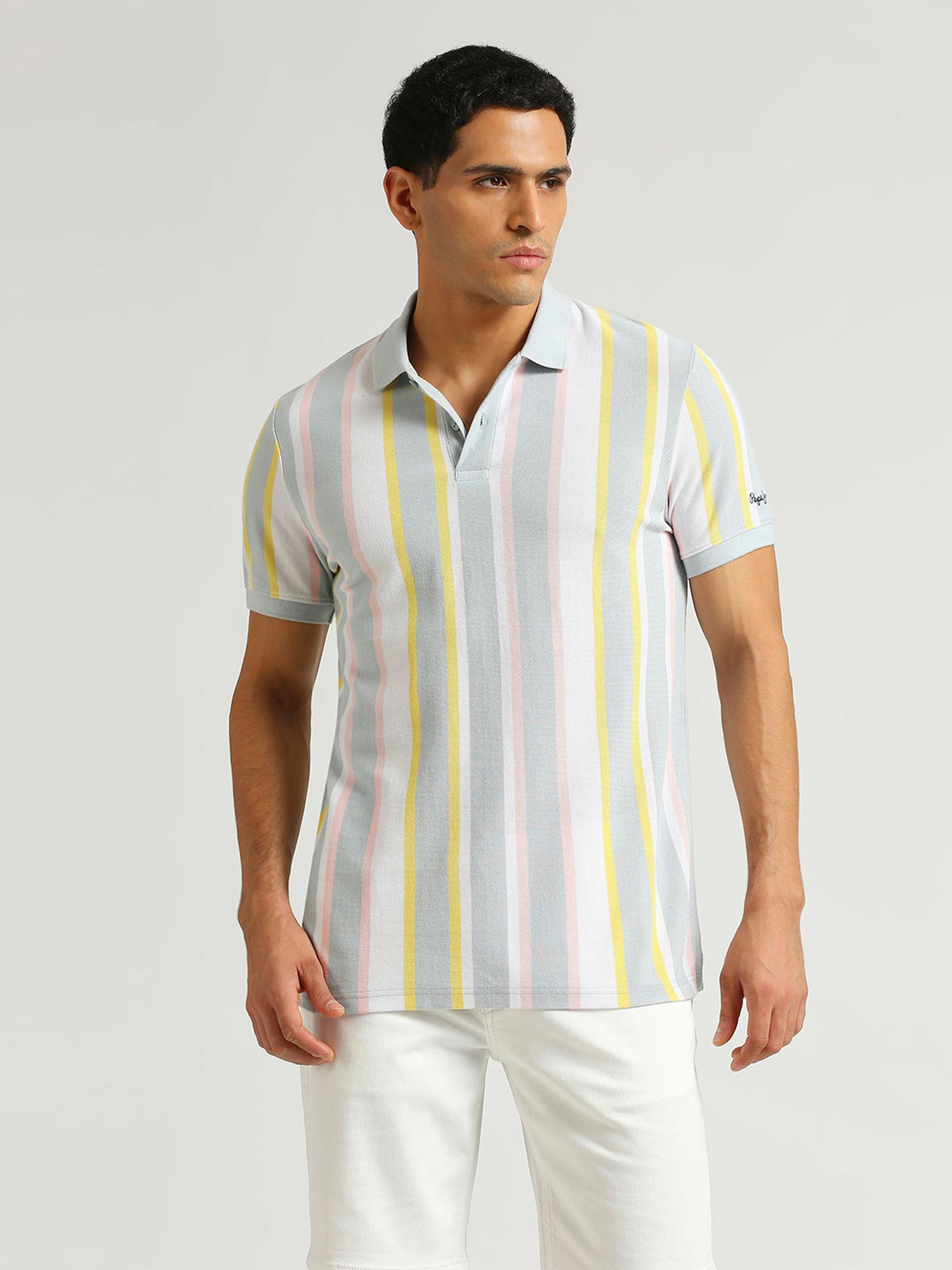 ronan vertical striper polo t-shirt