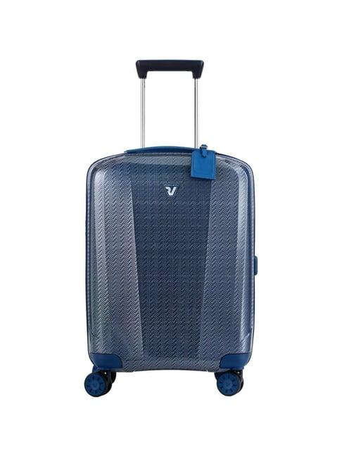 roncato blue printed hard cabin trolley bag -21 cm