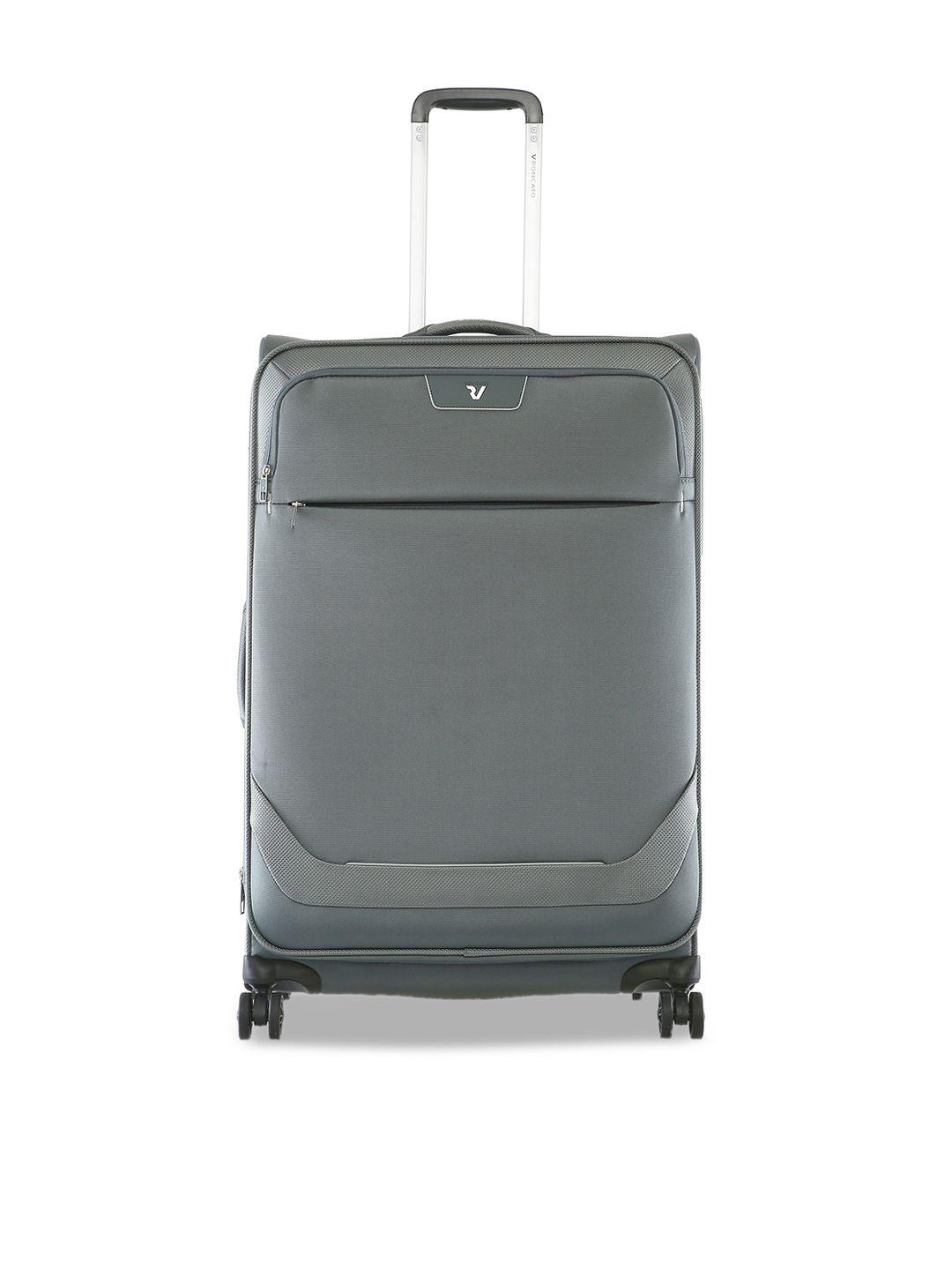 roncato textured soft-sided water resistant large trolley suitcase