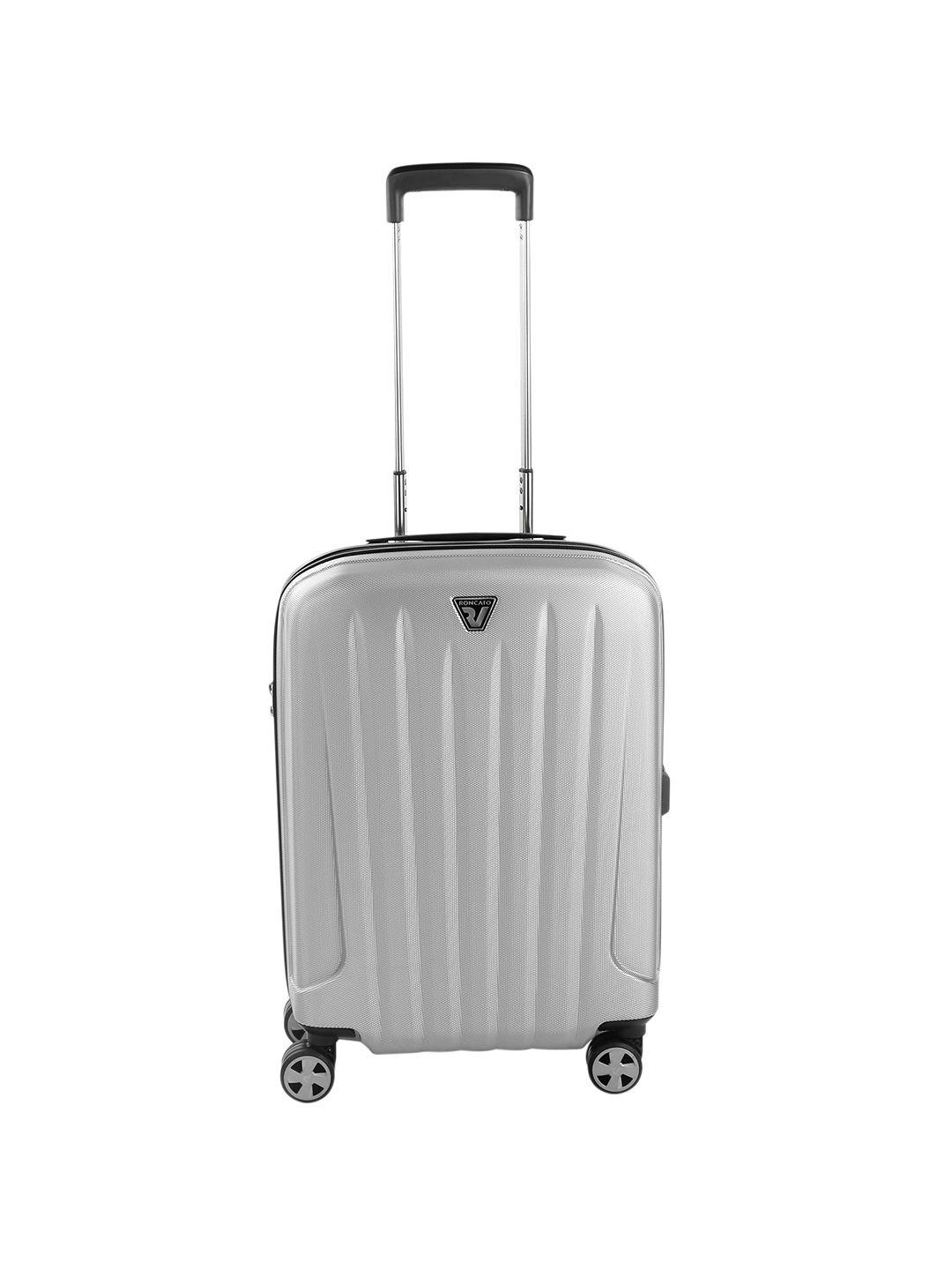 roncato unica range silver color hard cabin luggage