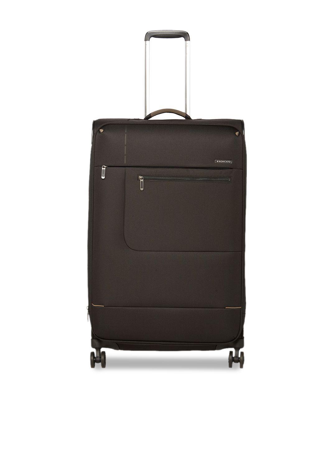 roncato unisex black solid sidetrack soft-sided nero trolley suitcase